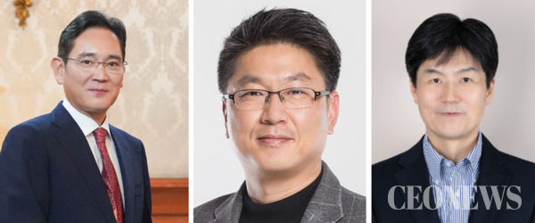 왼쪽부터 이재용 회장, 한진만 사장, 남석우 사장