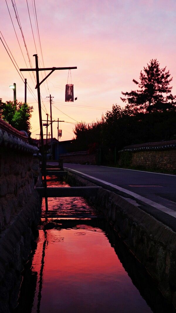 금소마을 봇도랑 석양