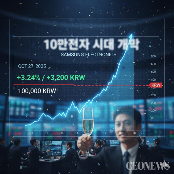 삼성전자가 이재용 회장 취임 3주년에 '10만전자' 타이틀을 획득하며 주목받고 있다. 향후 삼성전자의 주식이 상승곡선을 이어갈지 자못 기대된다.