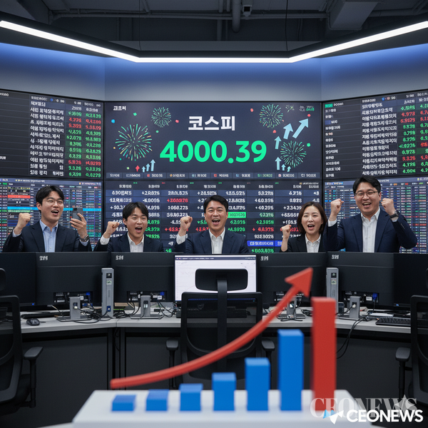2025년 10월 27일, 코스피가 장중 4038포인트를 돌파하며 사상 첫 '4000 시대'를 열었다. 뉴욕 증시의 사상 최고치 경신과 미중·한미 정상회담 등 외교적 호재가 겹치며 시장은 축제 분위기에 휩싸였다. 외국인은 4400억 원이 넘는 순매수로 화답했고, '10만 전자'와 '50만 하이닉스'가 지수를 끌어올렸다.&nbsp;이재명 대통령이 후보 시절부터 공언한 '코스피 5000' 시대가 현실로 다가오는 듯하다.