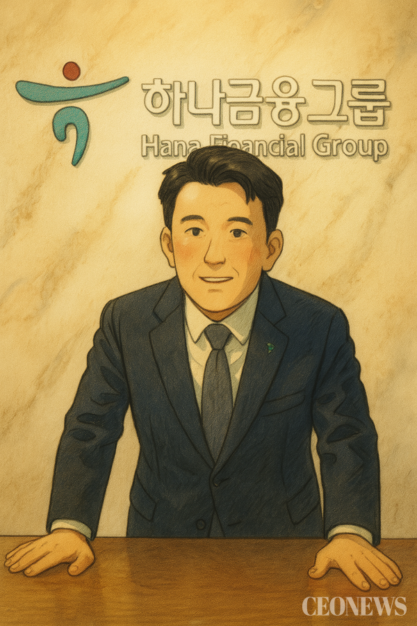 함영주 하나금융지주 회장 캐리커처