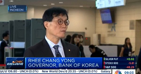 이창용 한국은행 총재가 3일 인천 송도에서 CNBC와 인터뷰를 하고 있다. (사진=CNBC 캡쳐)