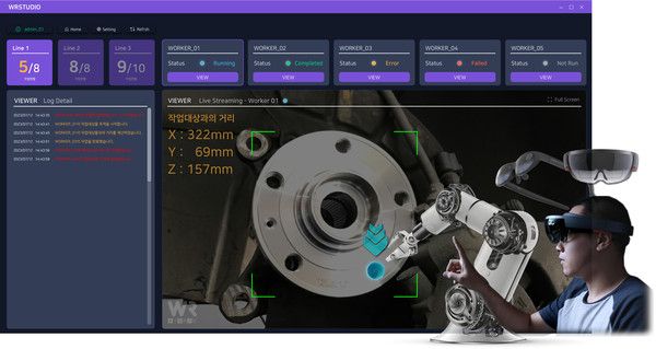 사진설명=위로드산업의 비마커-AR 융합 기술을 활용하면 AR 장치를 활용한 실시간 상호작용이 가능하다 (제공 위로드산업)