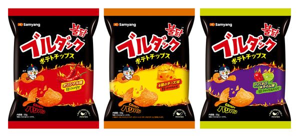 사진설명=삼양식품, 일본 스낵 시장 공략 중인 불닭&nbsp;포테이토칩 3종&nbsp;