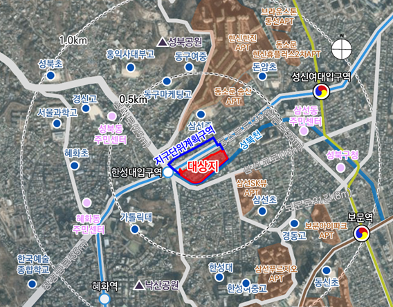 서울 성북구 동소문제2주택재개발 정비구역 위치도(자료=서울시)