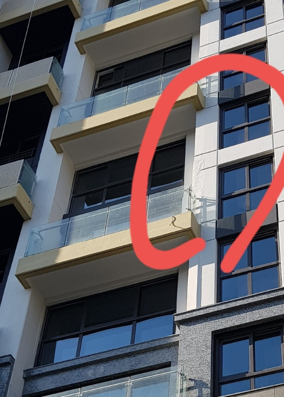 하자로 지적받은 서울 광진구 롯데캐슬 이스트폴 외벽(사진=인터넷 커뮤니티 보배드림)