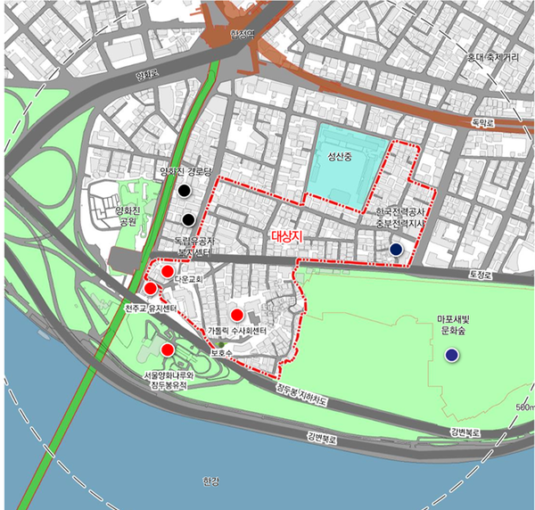 마포구 합정동 369번지 일대 모아타운 위치도(자료=서울시)