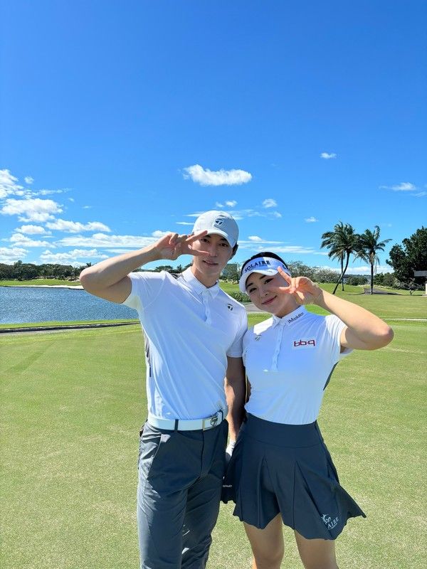 사진=테일러메이드 모델 박지한(좌),&nbsp;LPGA 윤이사 선수(우)