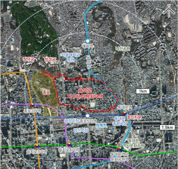 율곡로 지구단위계획 결정(변경)(안) 위치도(자료=서울시)