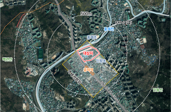 서대문구 유진상가, 인왕시장 일대 위치도(자료=서울시)