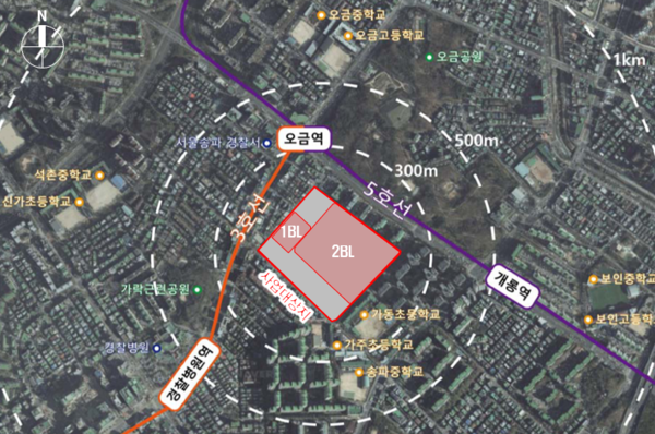 송파창의혁신 사업계획 사업대상지 위치도(자료=서울시)