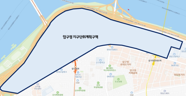 압구정 아파트지구 위치도(자료=서울시)