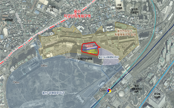 용산전자상가지구 나진12·13동 일대 지구단위계획구역 지정 및 계획 결정(안) 대상지 위치도(자료=서울시)