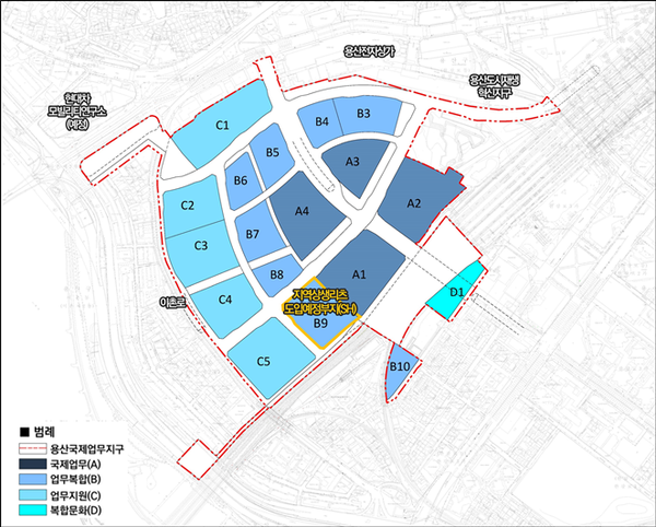 용산국제업무지구 지역상생리츠 도입예정부지(안)(자료=서울시)