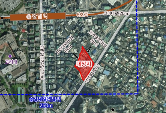 성북구 안암동5가 85의7 지구단위계획 대상지 위치도(자료=서울시)