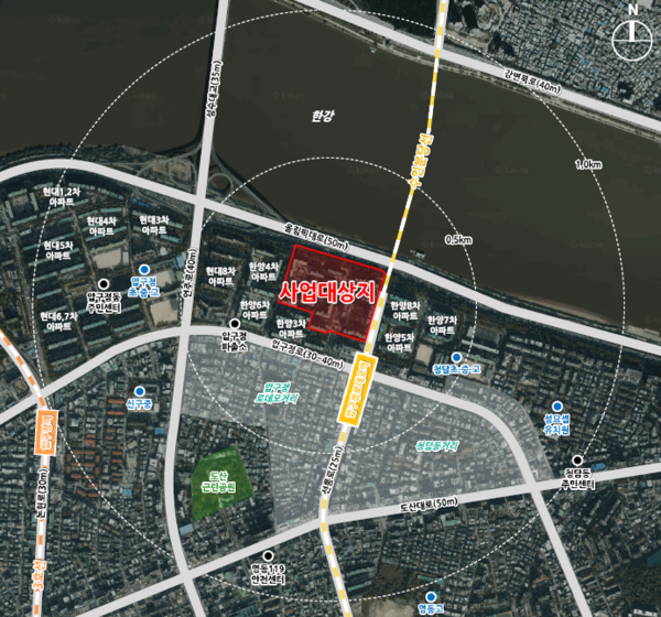 압구정5구역 정비구역·정비계획 결정(변경)(안) 대상지 위치도(자료=서울시)