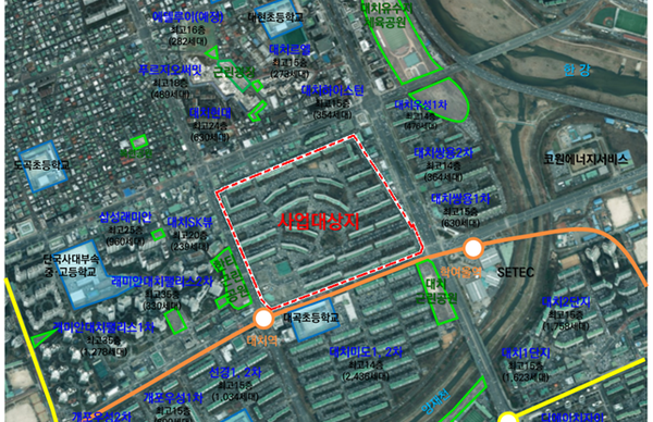 강남구 대치동 316번지 일대 은마아파트 재건축 정비계획 대상지 위치도(자료=서울시)