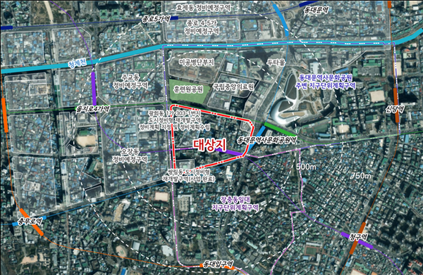 광희동 도시정비형 재개발사업 정비구역 대상지 위치도(자료=서울시)