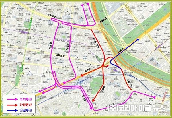 영등포 고가차도 우회도로 계획도(근거리) (제공=서울시)