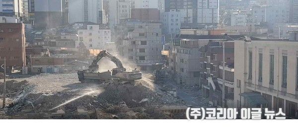 방진시설(살수) 미비작업 (사진/제공=서울시)