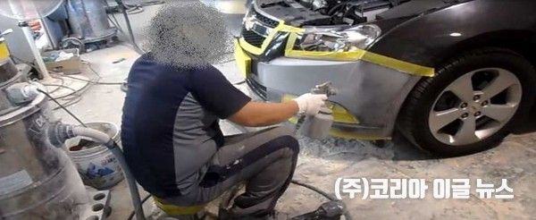 신고받지 않고 불법으로 도장작업하여 오염물질 대기중으로 그대로 배출 (사진/제공=서울시)