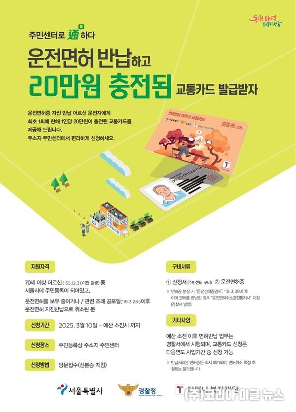 어르신 교통카드 지원사업 포스터 (제공=서울시)