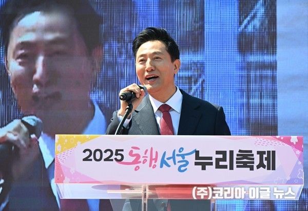 오세훈 서울시장이 11일(금) 열린 '2025 동행서울 누리축제'에서 기념사 하고 있다. (사진/제공=서울시)