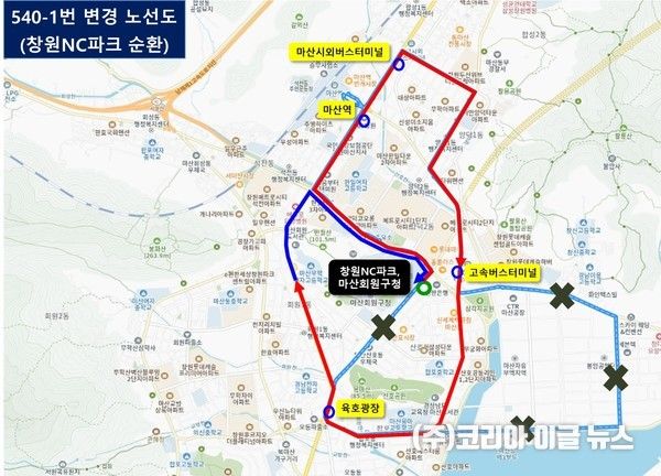 540-1번 노선도 (제공=창원특례시)