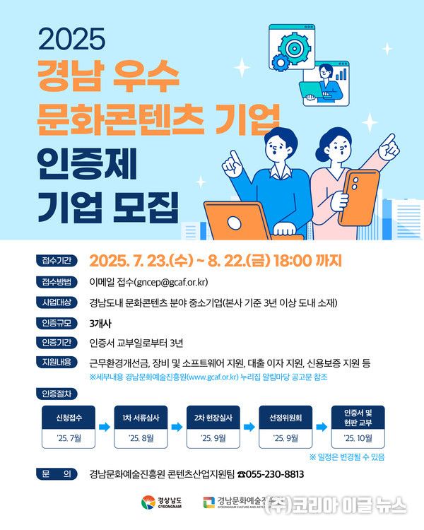 2025경남우수문화콘텐츠기업인증제기업모집 웹포스터 (제공=경상남도)