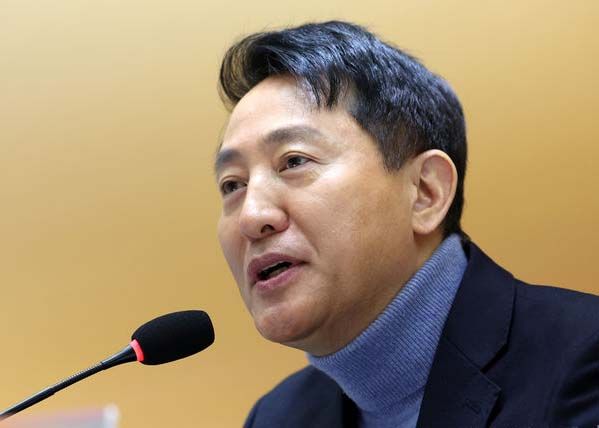 오세훈 서울시장이 지난 10일 오전 서울 중구 서울시청에서 열린 출입기자단 신년 간담회에 참석해 인사말을 하고 있다. 뉴시스