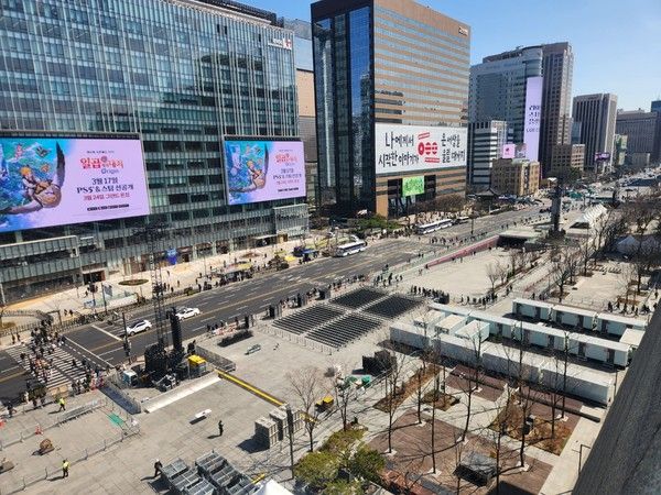 오세훈 서울시장, BTS 광화문 공연 앞두고 현장 점검 (사진=서울시)