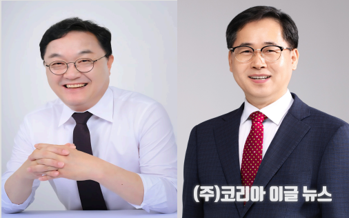왼쪽부터 김현수 하동군수후보, 한경호 진주시장 후보&nbsp; (사진=국민의힘 경남도당)
