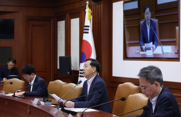 구윤철 경제부총리 겸 재정경제부 장관이 12일 오전 서울 종로구 정부서울청사에서 비상경제본부회의 겸 경제관계장관회의를 주재하고 있다. 뉴시스