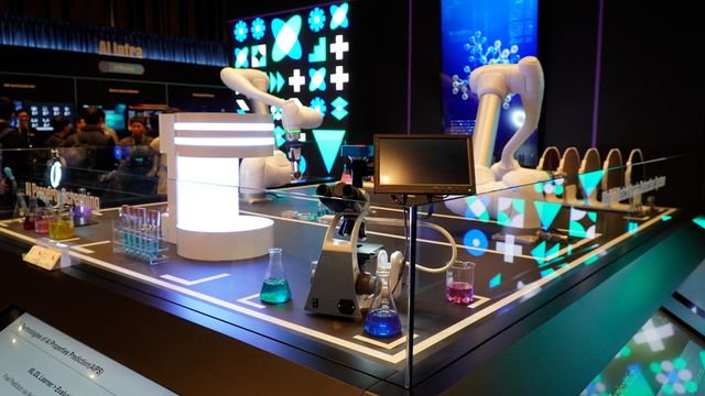 'AIX 존' 부스 내 설치된 웨이퍼 노치 각도 탐지 시스템 모습. [사진=이해석 기자]&nbsp;