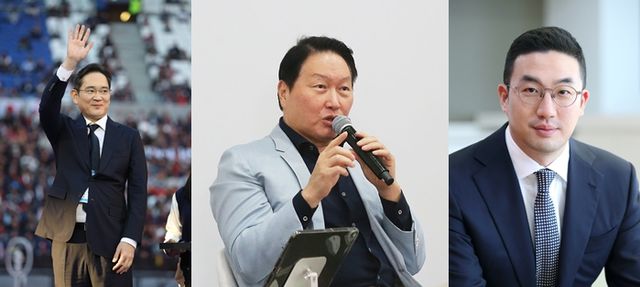 삼성·SK·LG 등 국내 3대 그룹이 올해 정기 임원 인사에서 일제히 AI 역량을 갖춘 젊은 리더를 전면 배치하며 미래 기술 경쟁력 강화에 나섰다. (사진은 왼쪽부터 삼성 이재용 회장, SK 최태원 회장, LG 구광모 회장, 삼성·SK·LG 제공)