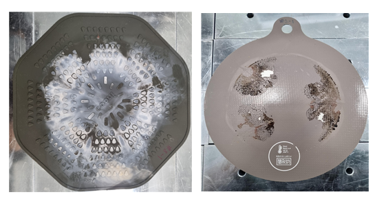 국물 증발 후 가열 시 변형된 제품 사진. (소비자원 제공)