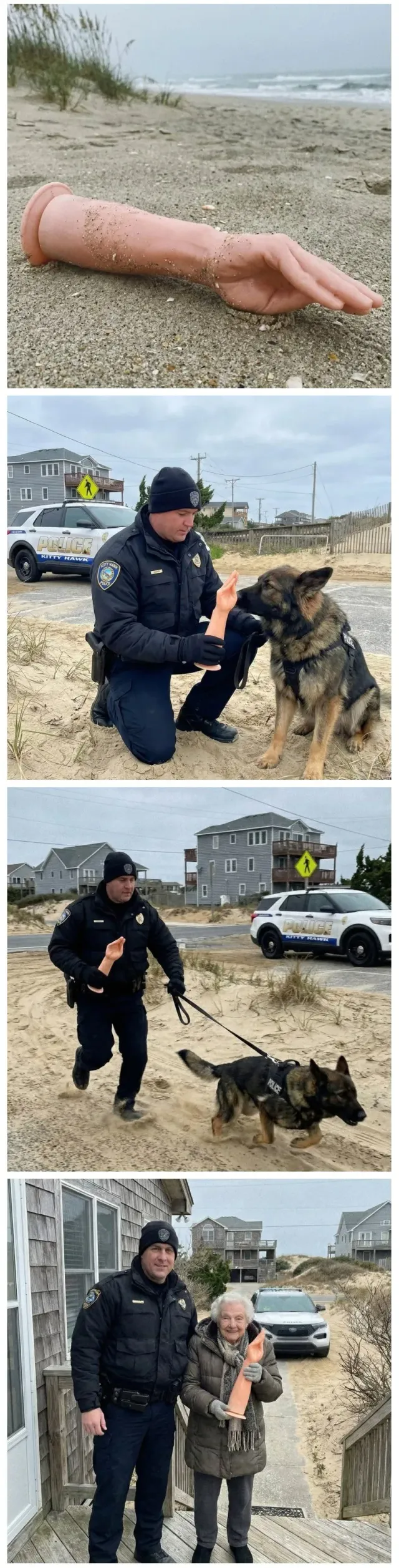 해변가에 떨어진 물건 주인 찾아주기