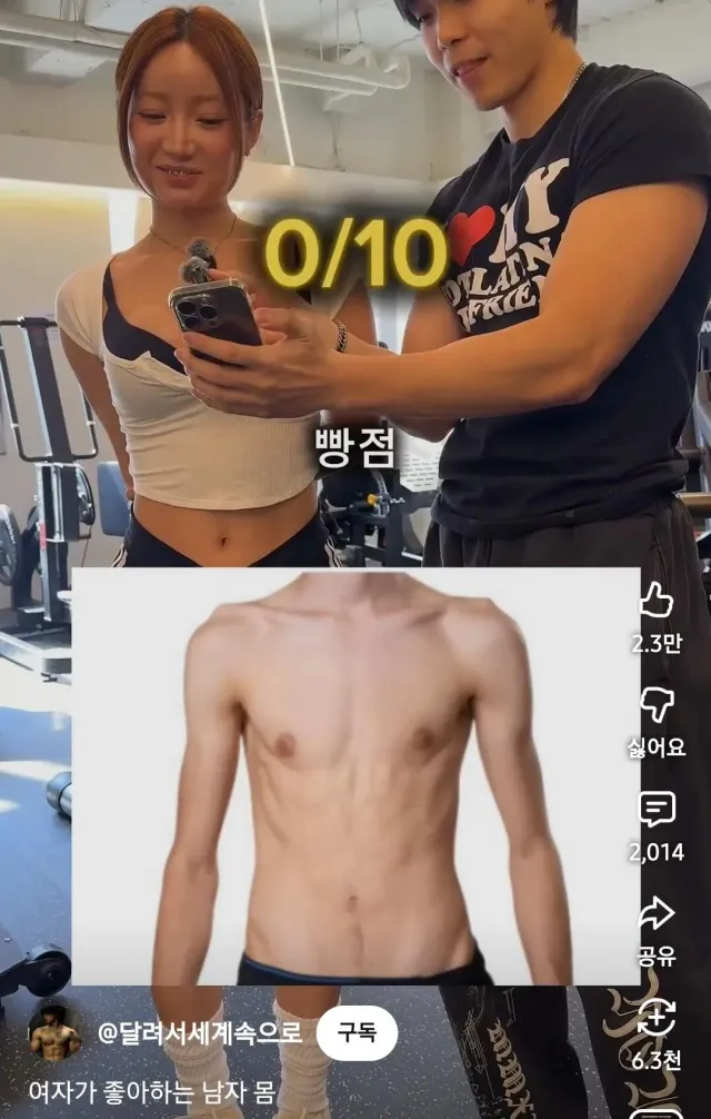 여자가 선호하는 남자 몸