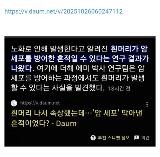 의외로 노화의 증거가 아닐수도 있는거 