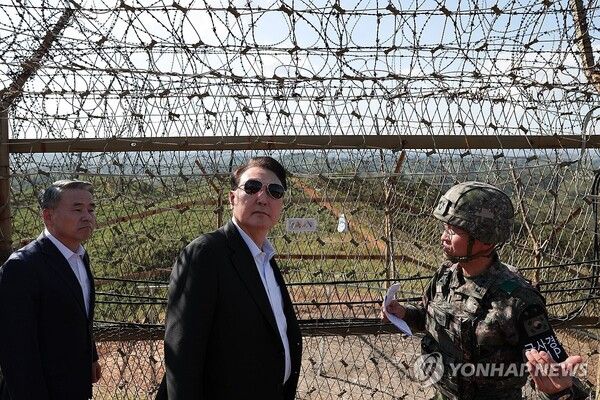 윤석열 대통령이 국군의날을 맞아 전방부대를 방문했다 [사진=연합뉴스]