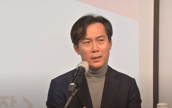 김영우 전 의원이 맡았다. 출정식에서 발언하고 있는 김 본부장 [출처=안철수 의원 출정식 영상 캡쳐]