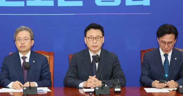 더불어민주당&nbsp;박광온 원내대표가 4일 오전 서울 여의도 국회에서 열린 정책조정회의에서 발언하고 있다. [사진=연합뉴스]