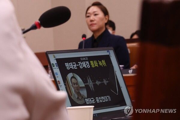 국감 출석한 강혜경 씨 [사진=연합뉴스]