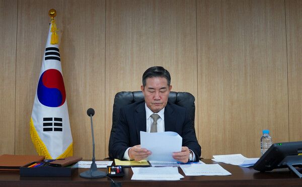 신원식 국가안보실장이 31일 북한의 ICBM발사와 관련, 긴급 NSC 상임위원회를 개최했다.[사진=대통령실 제공]