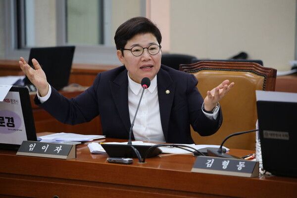 임이자 의원이 환노위에서 발언하고 있다. [사진=임이자 의원실]