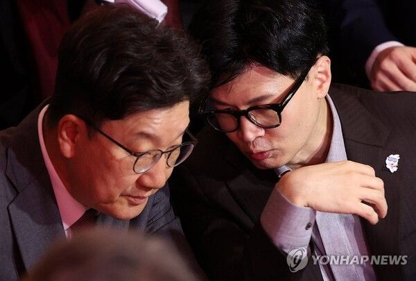 권성동 의원과 한동훈 대표 [사진=연합뉴스]