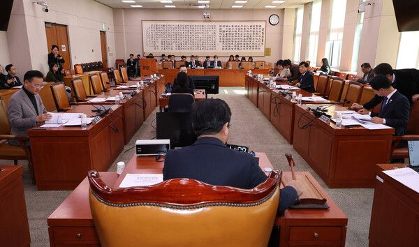 0일 오전 국회에서 열린 법제사법위원회의 법안심사제1소위원회에서 위원들이 '비상계엄 선포를 통한 내란 행위의 진상규명을 위한 특별검사 임명에 관한 법률안, 김건희 특검법' 등을 심의하고 있다. [사진= 연합뉴스]