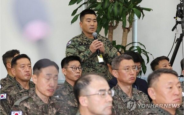 김현태 707 특수임무단장이 10일 오후 국회 국방위원회 전체회의에 출석해 계엄 당시 병력 투입 경위 등에 대한 질의에 답하고 있다. 2024.12.10 [사진=연합뉴스]