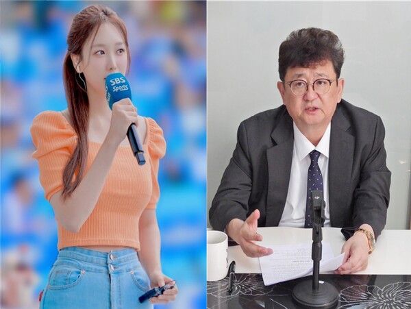 김세연 아나운서(왼쪽), 김능구 폴리뉴스 대표(오른쪽)