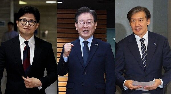 지난 총선에서 격돌한 한동훈, 이재명, 조국 세 사람이 다시 만나게 됐다 2024.7.24 [사진=연합뉴스]